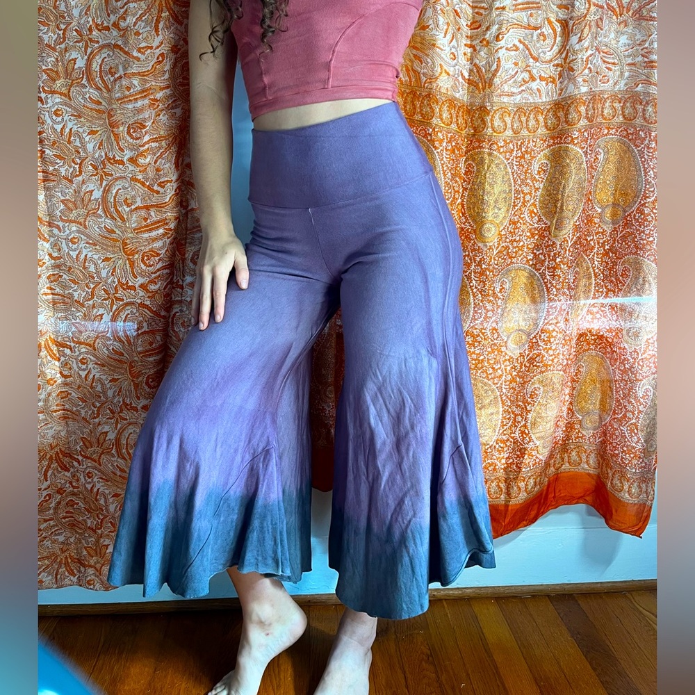 Gaucho flow pants organic hemp and bamboo stretch fleece cotton threads
